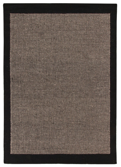 Tappeto Jensen Black/Grey – Lana e Cotone Intrecciati a Mano con Bordo Nero