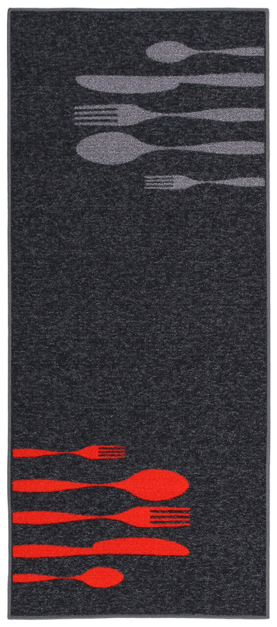Tappeto per la Cucina - DINNER GREY - Multicolore Antiscivolo - CarpetLiving