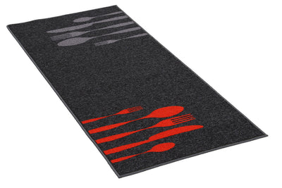 Tappeto per la Cucina - DINNER GREY - Multicolore Antiscivolo - CarpetLiving