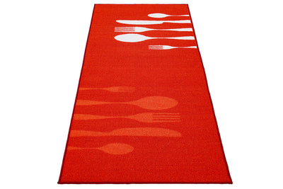 Tappeto Passatoia Rosso per la Cucina - Dinner Red - Antiscivolo - CarpetLiving