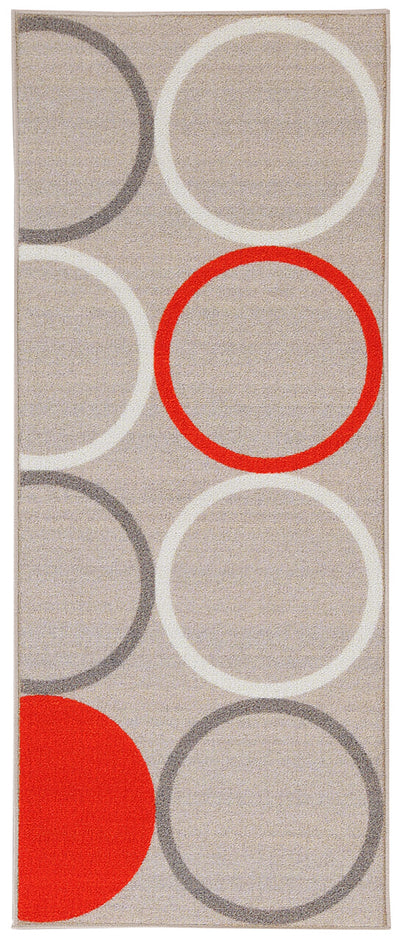 Tappeto per la Cucina - OPTY - Beige e Arancione - Antiscivolo - CarpetLiving
