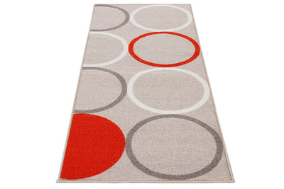 Tappeto per la Cucina - OPTY - Beige e Arancione - Antiscivolo - CarpetLiving