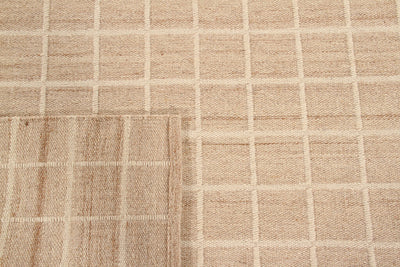 Tappeto Kilim Moderno in Lana e Cotone - Realizzato a mano - Avorio | Ideale per Soggiorno, Camera da Letto, Sala da Pranzo - CarpetLiving