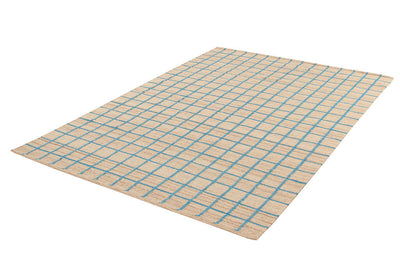 Tappeto Kilim Moderno in Lana e Cotone - Realizzato a mano - Blu chiaro | Ideale per Soggiorno, Camera da Letto, Sala da Pranzo - CarpetLiving