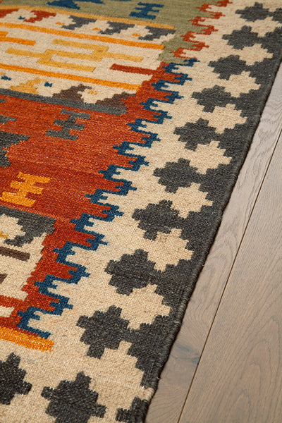 Tappeto Kilim in Lana - Fatto a Mano - KILIM SIVAS - Stile Etnico Tradizionale - Materiali Sostenibili - CarpetLiving