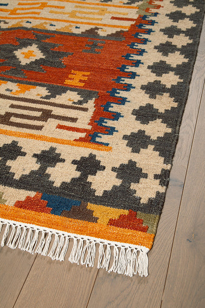 Tappeto Kilim in Lana - Fatto a Mano - KILIM SIVAS - Stile Etnico Tradizionale - Materiali Sostenibili - CarpetLiving