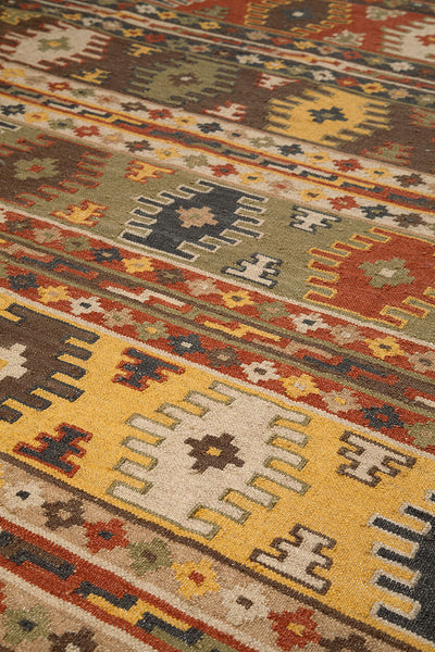 Tappeto Kilim in Lana - Fatto a Mano - KILIM SIVAS - Stile Etnico Tradizionale - Materiali Sostenibili - CarpetLiving
