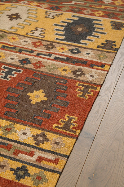 Tappeto Kilim in Lana - Fatto a Mano - KILIM SIVAS - Stile Etnico Tradizionale - Materiali Sostenibili - CarpetLiving