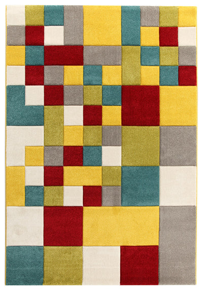 Tappeto Moderno Allegra - Multicolore - Morbido e Antiscivolo | Ideale per Soggiorno, Camera da letto e Cameretta - CarpetLiving