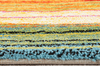 Tappeto Geometrico Multicolore Gioia C - Antiscivolo - Ideale per Soggiorno e Camera da letto - CarpetLiving