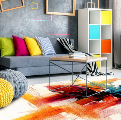 Tappeto Moderno Gallery D - Multicolore Geometrico - Antiscivolo | Ideale per Soggiorno, Camera da letto e Cameretta - CarpetLiving