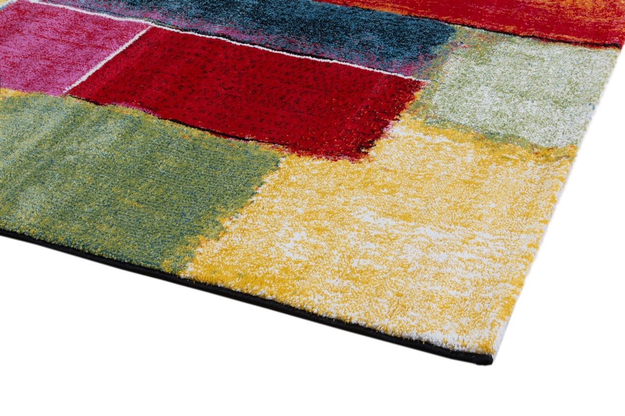 Tappeto Moderno Gallery F - Multicolore Geometrico - Antiscivolo | Ideale per Soggiorno, Camera da letto e Cameretta