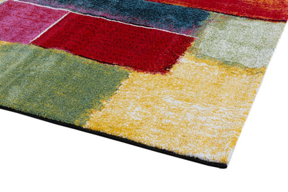 Tappeto Moderno Gallery F - Multicolore Geometrico - Antiscivolo | Ideale per Soggiorno, Camera da letto e Cameretta