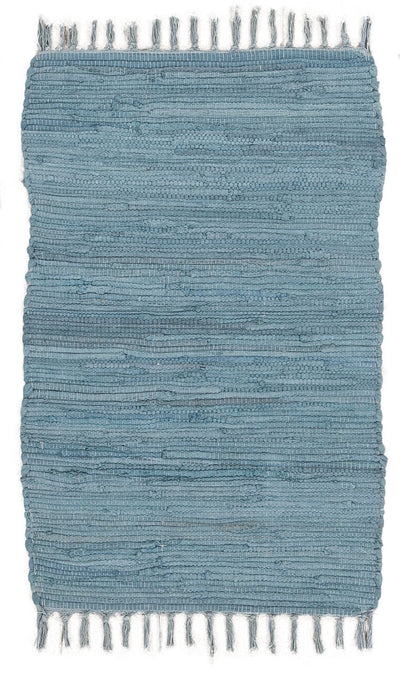 Tappeto Abano Blu in Cotone - Lavabile in Lavatrice - Ideale per Bagno o Cucina - CarpetLiving