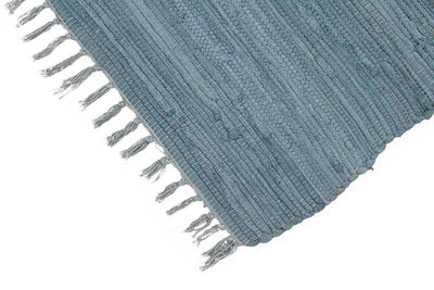 Tappeto Abano Blu in Cotone - Lavabile in Lavatrice - Ideale per Bagno o Cucina - CarpetLiving