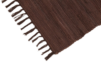 Tappeto Abano Marrone in Cotone - Lavabile in Lavatrice - Ideale per Bagno o Cucina - CarpetLiving