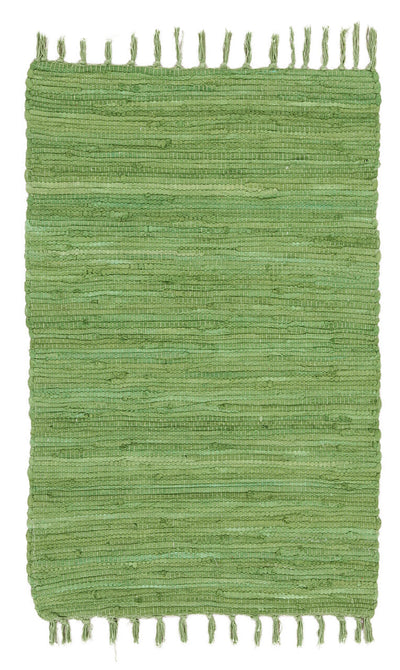 Tappeto Abano Verde Green in Cotone - Lavabile in Lavatrice - Ideale per Bagno o Cucina - CarpetLiving