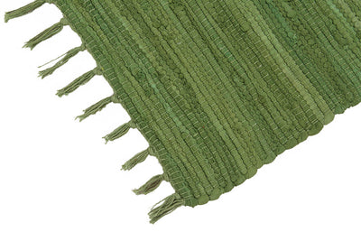 Tappeto Abano Verde Green in Cotone - Lavabile in Lavatrice - Ideale per Bagno o Cucina - CarpetLiving