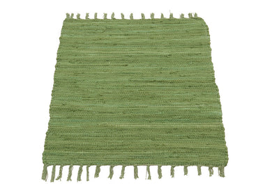 Tappeto Abano Verde Green in Cotone - Lavabile in Lavatrice - Ideale per Bagno o Cucina - CarpetLiving