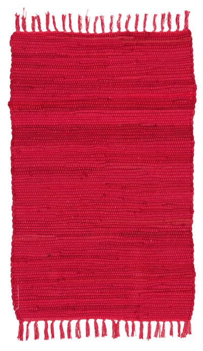 Tappeto Abano Rosso in Cotone - Lavabile in Lavatrice - Ideale per Bagno o Cucina - CarpetLiving