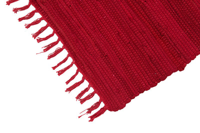 Tappeto Abano Rosso in Cotone - Lavabile in Lavatrice - Ideale per Bagno o Cucina - CarpetLiving