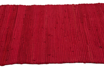 Tappeto Abano Rosso in Cotone - Lavabile in Lavatrice - Ideale per Bagno o Cucina - CarpetLiving
