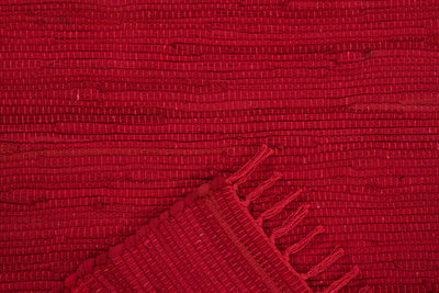Tappeto Abano Rosso in Cotone - Lavabile in Lavatrice - Ideale per Bagno o Cucina - CarpetLiving