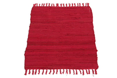 Tappeto Abano Rosso in Cotone - Lavabile in Lavatrice - Ideale per Bagno o Cucina - CarpetLiving