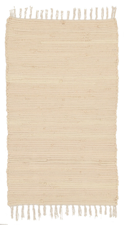 Tappeto Abano Avorio in Cotone - Lavabile in Lavatrice - Ideale per Bagno o Cucina - CarpetLiving
