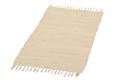 Tappeto Abano Avorio in Cotone - Lavabile in Lavatrice - Ideale per Bagno o Cucina - CarpetLiving
