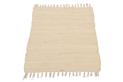 Tappeto Abano Avorio in Cotone - Lavabile in Lavatrice - Ideale per Bagno o Cucina - CarpetLiving