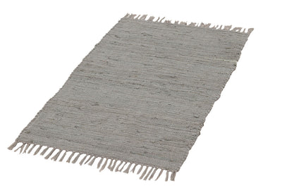 Tappeto Abano Grigio in Cotone - Lavabile in Lavatrice - Ideale per Bagno o Cucina - CarpetLiving