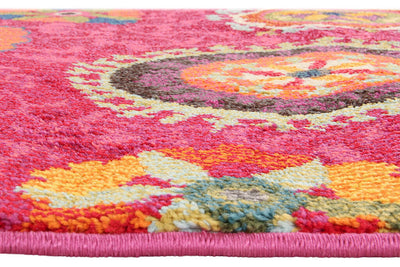 Tappeto colorato Tangeri 2 Fuchsia stile mediterraneo - CarpetLiving