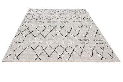 Tappeto Bianco stile Berbero Tribale - Disegno Etnico - Antiscivolo | Ideale per Soggiorno, Camera da Letto, Sala da Pranzo - CarpetLiving