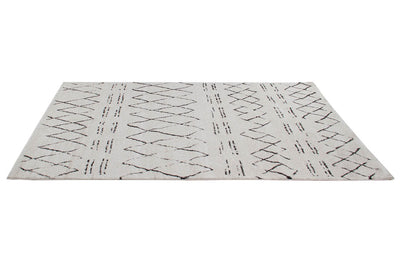 Tappeto Bianco stile Berbero Tribale - Disegno Etnico - Antiscivolo | Ideale per Soggiorno, Camera da Letto, Sala da Pranzo - CarpetLiving