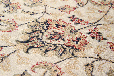 Tappeto Classico Orientale Avorio Rosso - Farshian Hereke - Ideale per Soggiorno, Sala da Pranzo, Camera da Letto - CarpetLiving