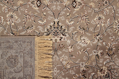 Tappeto Vintage E – Viscosa Stile Orientale – Marrone Beige - CarpetLiving