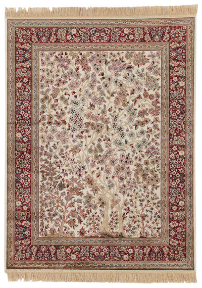 Tappeto Classico Orientale Avorio Rosso - Farshian - Ideale per Soggiorno, Sala da Pranzo, Camera da Letto - CarpetLiving