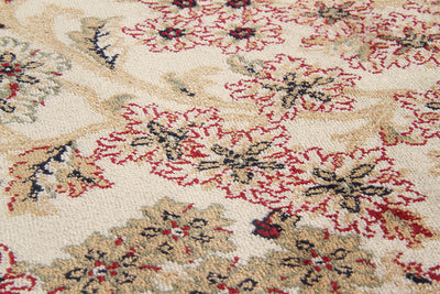 Tappeto Classico Orientale Avorio Rosso - Farshian - Ideale per Soggiorno, Sala da Pranzo, Camera da Letto - CarpetLiving
