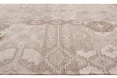 Tappeto Velluto Etnik – Patchwork Geometrico – Beige Marrone - CarpetLiving