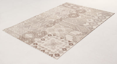 Tappeto Velluto Etnik – Patchwork Geometrico – Beige Marrone - CarpetLiving