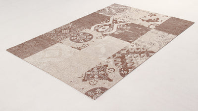 Tappeto Velluto Ensemble – Motivo Orientale Mix – Naturale e Marrone - CarpetLiving