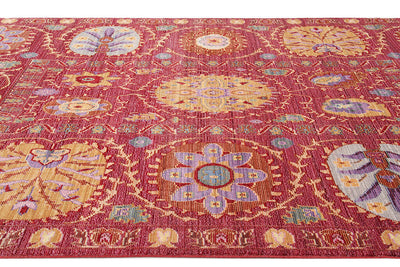 Tappeto stile Vintage - Bright Rosso Fucsia - Antiscivolo | Ideale per Soggiorno, Sala da Pranzo, Camera da Letto - CarpetLiving