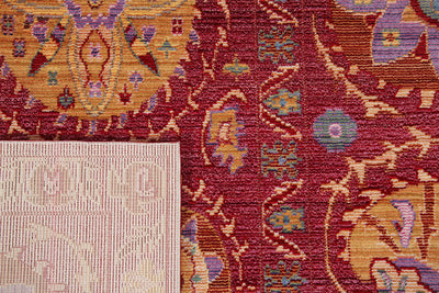 Tappeto stile Vintage - Bright Rosso Fucsia - Antiscivolo | Ideale per Soggiorno, Sala da Pranzo, Camera da Letto - CarpetLiving