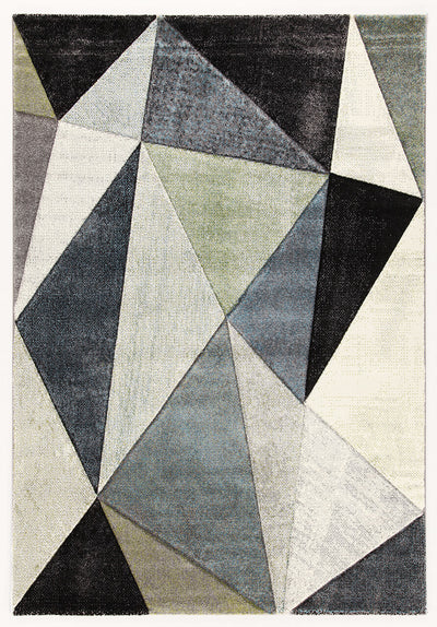 Tappeto Moderno Ray Geometrico - Grigio Verde - Antiscivolo | Ideale per Soggiorno, Camera da Letto, Sala da Pranzo - CarpetLiving