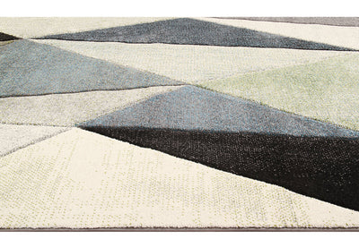 Tappeto Moderno Ray Geometrico - Grigio Verde - Antiscivolo | Ideale per Soggiorno, Camera da Letto, Sala da Pranzo - CarpetLiving