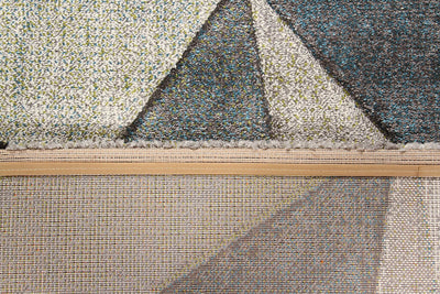Tappeto Moderno Ray Geometrico - Grigio Verde - Antiscivolo | Ideale per Soggiorno, Camera da Letto, Sala da Pranzo - CarpetLiving