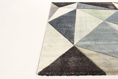 Tappeto Moderno Ray Geometrico - Grigio Verde - Antiscivolo | Ideale per Soggiorno, Camera da Letto, Sala da Pranzo - CarpetLiving