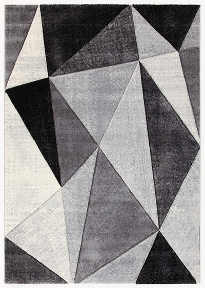 Tappeto Moderno Ray Geometrico - Grigio Dark - Antiscivolo | Ideale per Soggiorno, Camera da Letto, Sala da Pranzo - CarpetLiving