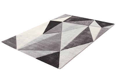 Tappeto Moderno Ray Geometrico - Grigio Dark - Antiscivolo | Ideale per Soggiorno, Camera da Letto, Sala da Pranzo - CarpetLiving